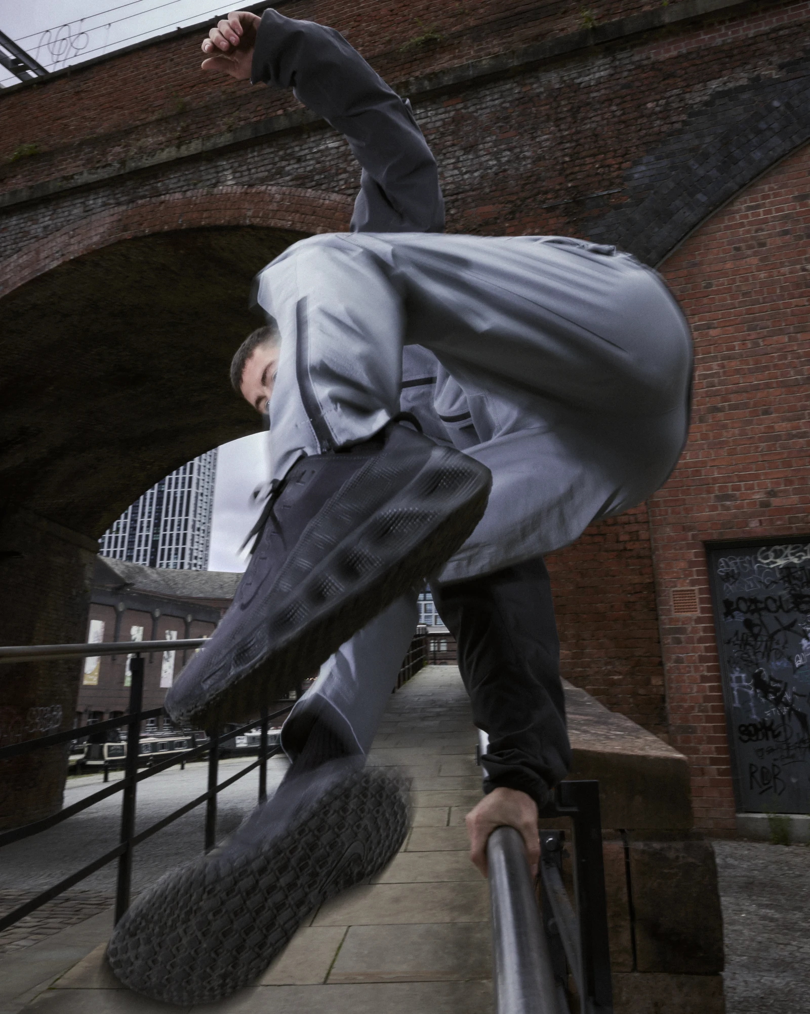 Footasylum campaign final: vault at Castlefield Bowl with the canal behind